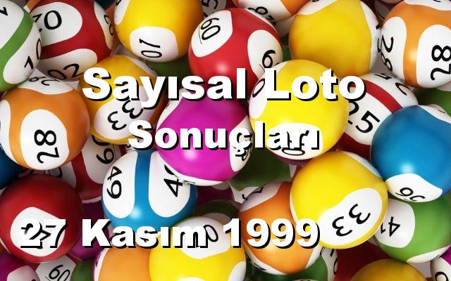 Sayısal Loto detay bilgiler 27/11/1999