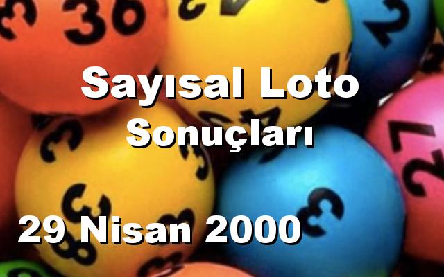 Sayısal Loto detay bilgiler 29/04/2000