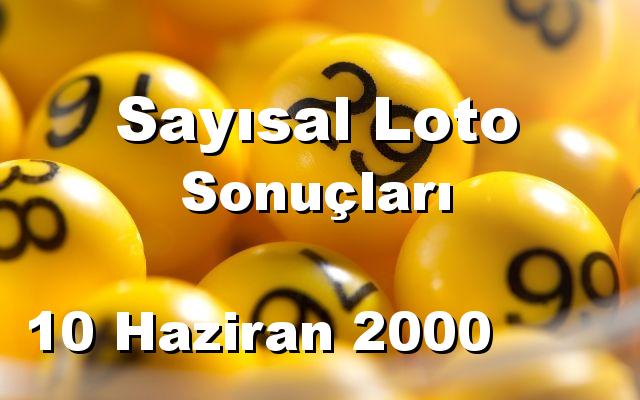 Sayısal Loto detay bilgiler 10/06/2000