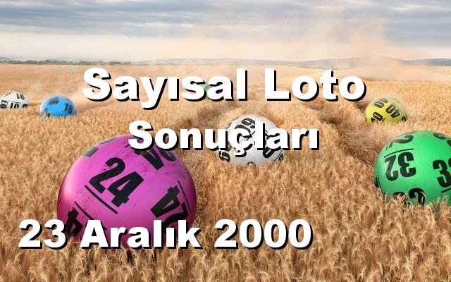 Sayısal Loto detay bilgiler 23/12/2000