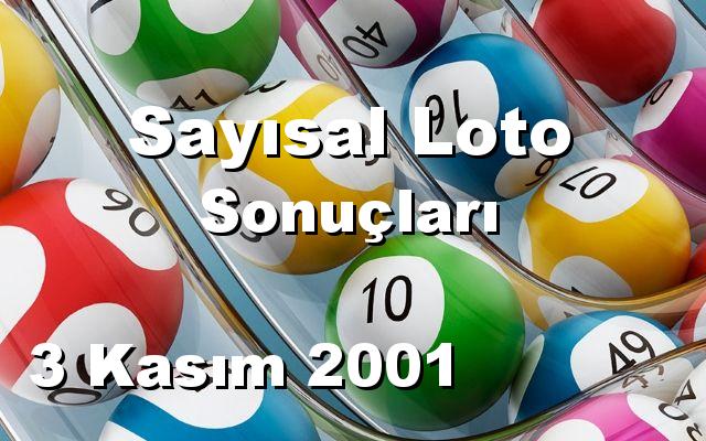 Sayısal Loto detay bilgiler 03/11/2001