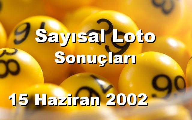 Sayısal Loto detay bilgiler 15/06/2002