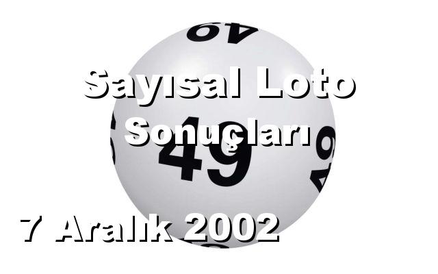 Sayısal Loto detay bilgiler 07/12/2002