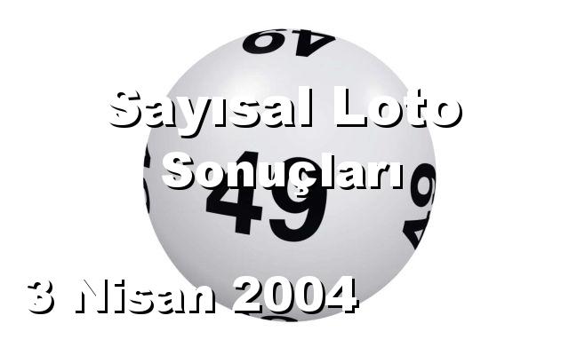 Sayısal Loto detay bilgiler 03/04/2004