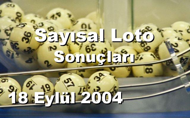 Sayısal Loto detay bilgiler 18/09/2004