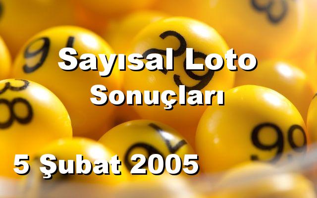 Sayısal Loto detay bilgiler 05/02/2005