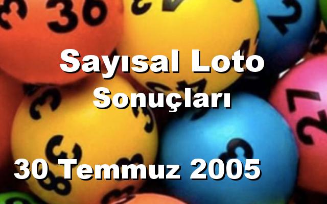 Sayısal Loto detay bilgiler 30/07/2005