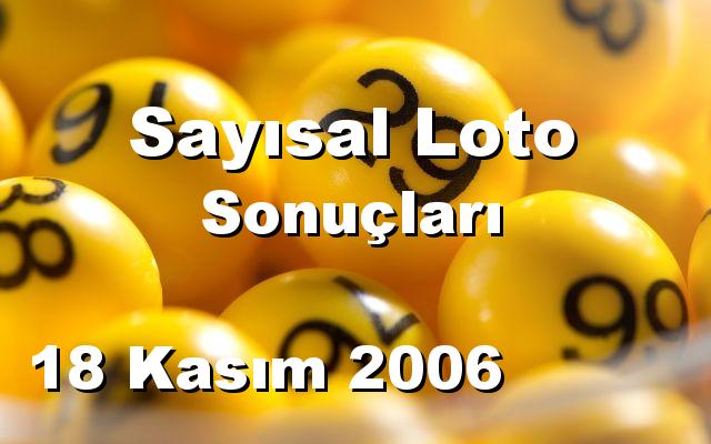 Sayısal Loto detay bilgiler 18/11/2006