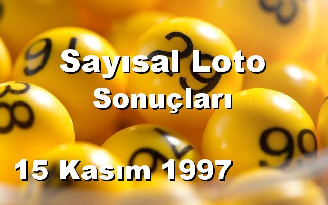 Sayısal Loto detay bilgiler 15/11/1997