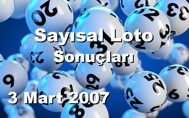 Sayısal Loto detay bilgiler 03/03/2007