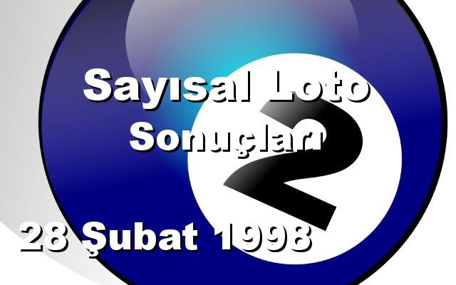 Sayısal Loto detay bilgiler 28/02/1998