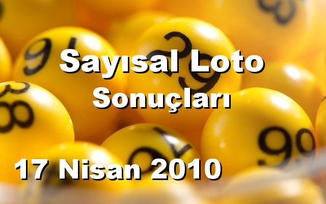 Sayısal Loto detay bilgiler 17/04/2010