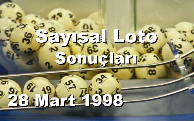 Sayısal Loto detay bilgiler 28/03/1998