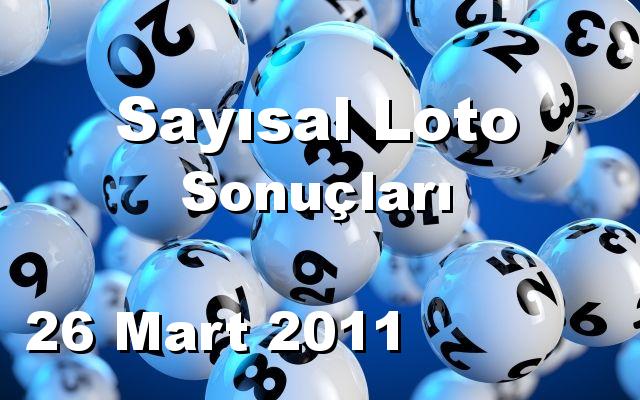 Sayısal Loto detay bilgiler 26/03/2011