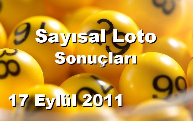 Sayısal Loto detay bilgiler 17/09/2011