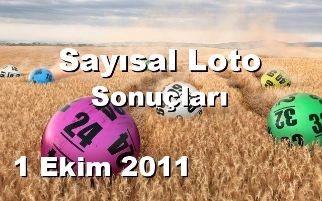 Sayısal Loto detay bilgiler 01/10/2011