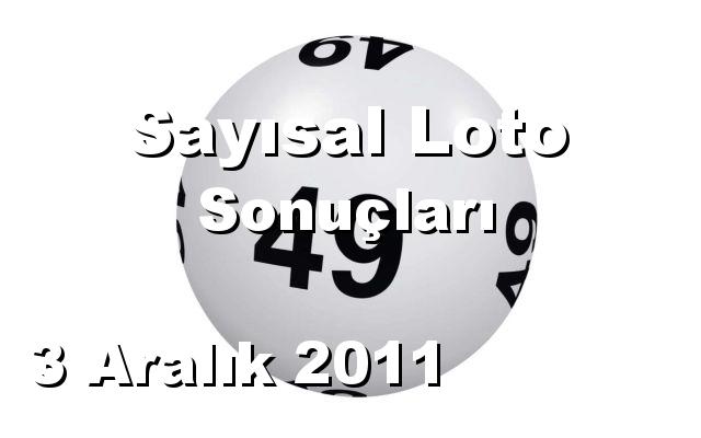 Sayısal Loto detay bilgiler 03/12/2011