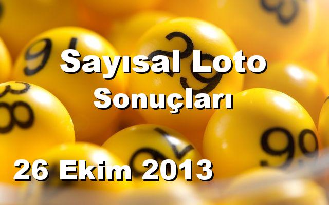 Sayısal Loto detay bilgiler 26/10/2013