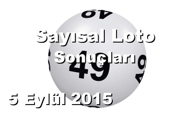 Sayısal Loto detay bilgiler 05/09/2015