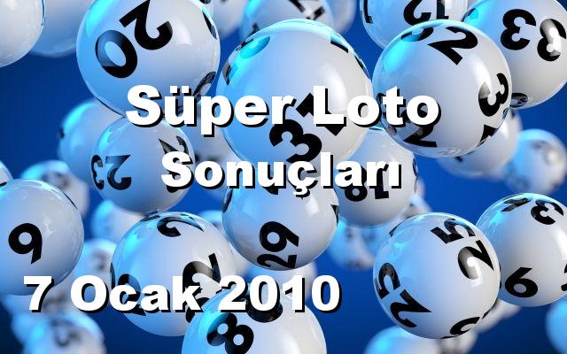 Süper Loto detay bilgiler 07/01/2010