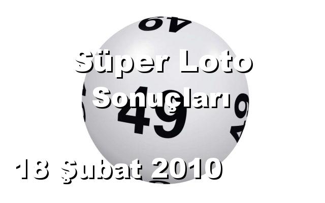 Süper Loto detay bilgiler 18/02/2010