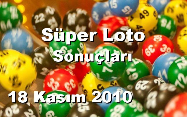 Süper Loto detay bilgiler 18/11/2010