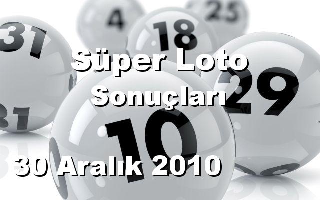 Süper Loto detay bilgiler 30/12/2010