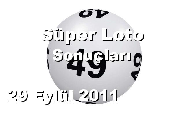 Süper Loto detay bilgiler 29/09/2011