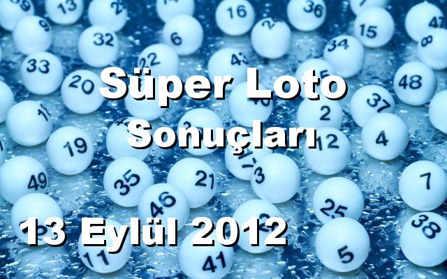 Süper Loto detay bilgiler 13/09/2012