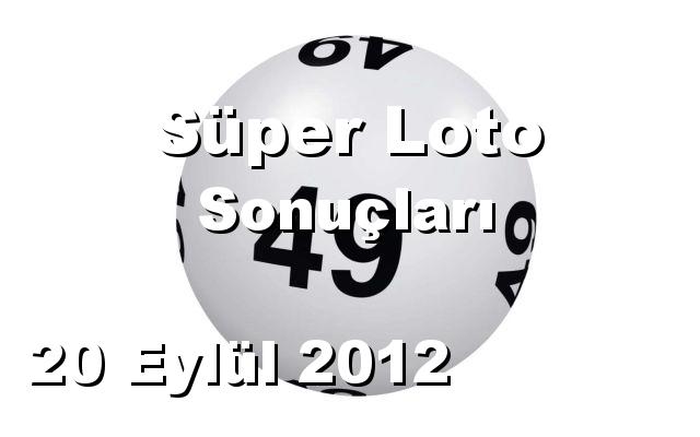 Süper Loto detay bilgiler 20/09/2012