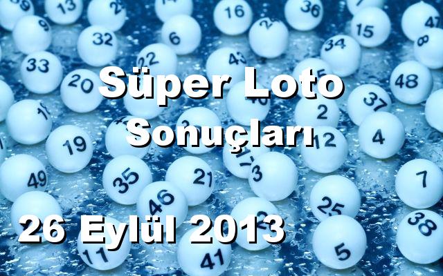 Süper Loto detay bilgiler 26/09/2013