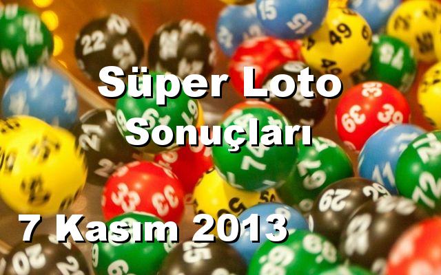 Süper Loto detay bilgiler 07/11/2013