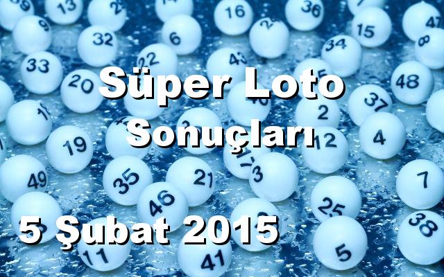 Süper Loto detay bilgiler 05/02/2015