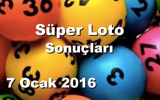 Süper Loto detay bilgiler 07/01/2016