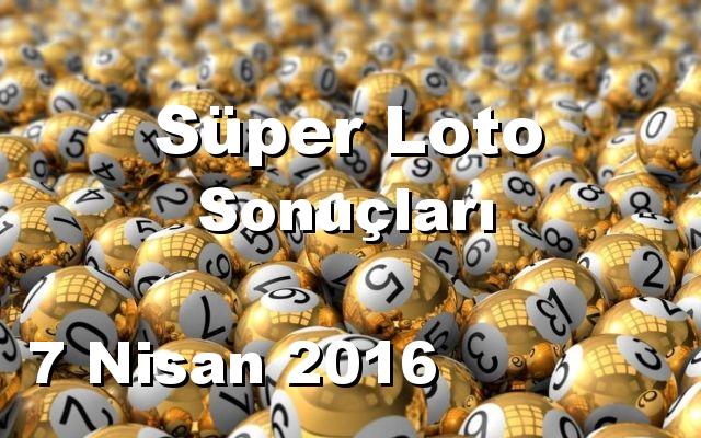 Süper Loto detay bilgiler 07/04/2016