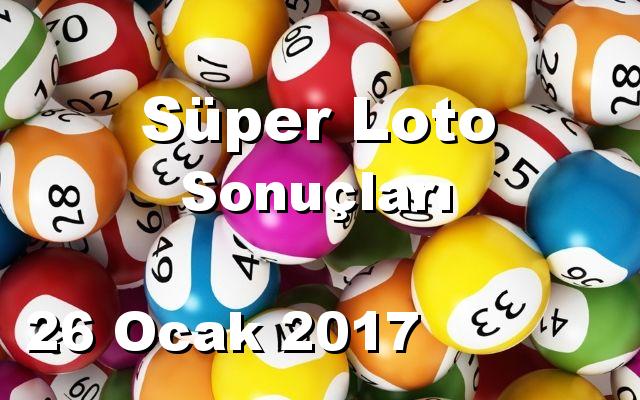 Süper Loto detay bilgiler 26/01/2017