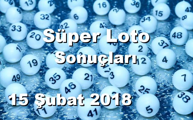 Süper Loto detay bilgiler 15/02/2018